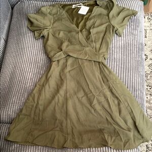 Urban Outfitters Olive Green Wrap Dress